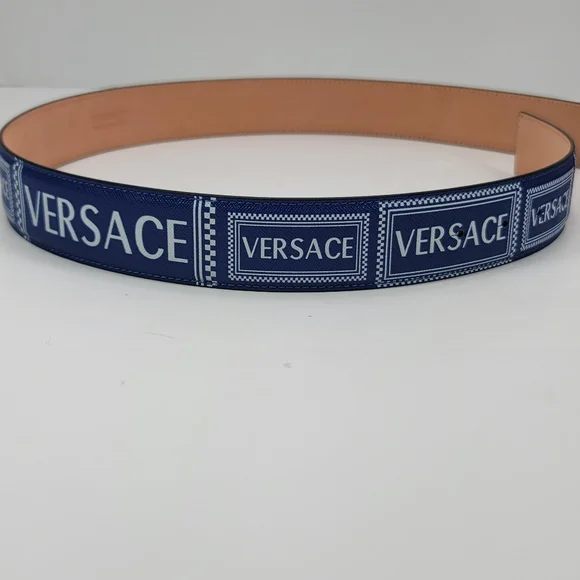 Versace Medusa Buckle Blue Leather Belt - Stunning - New 85cm 34" - Picture 5 of 6